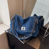 GETADME Denim bag women 2025 New fashion casual shoulder bags large capacity Tote Bag class commuting crossbody Bags for women bolsa sac