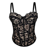 GETADME Floral Lace Lady Bustier Elegant Shaping Sexy Lace Women Corset Girls Slim Evening Wear Crops Lady Short Sweet Body Shaper Top