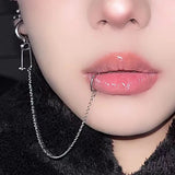 Getadme-1PC Boucle d'oreille à maillons en acier inoxydable, anneau de lèvre articulé, faux piercing, pince à lèvre, style anime Nana, bijou punk, piercing corporel
