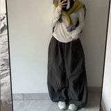 GETADME 오버사이즈 블랙 스웨트팬츠 여성 Y2K 하라주쿠 배기 조거 팬츠 여름 스트리트웨어 와이드 레그 팬츠 한국 패션 캐주얼 바지 신상품