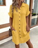 GETADME Women Retro Cotton Linen Printed V-neck Long Sleeve Dress Artistic Elegant Style High Waist Available