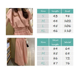 GETADME 투피스 스커트 여성 여름 신상 프랑스 기질 부드러운 바람 정장 버블 슬리브 티셔츠 탄력 허리 A 스플릿 스커트