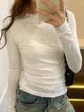 GETADME Spring Autumn T shirt Women Tops Solid Slim Fit Long Sleeve O Neck Tshirts Female Casual Streetwear High Quality Base Tees