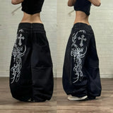 GETADME 2026 American New Fashion Star Pattern Embroidery Old Jeans Women Y2K Gothic Hip-hop Casual Joker Straight Wide-leg Trousers