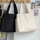 New Large Capacity Canvas Tote Bags for Work Commuting Carrying Concise Bag College Style Student Outfit Book Shoulder Bag