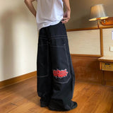 GETADME Light Colour Trend Dressing Up Korean Style Simple Baggy Angel Printed  Jeans 2025 Spring Necessary Solid Retro Straight Pants