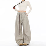 GETADME High Waist Women Suit Pants Straight Office Ladies Korean Fashion Trousers Casual Button Loose Female Black Pants New 2025