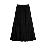 GETADME Elegant Versatile High-waisted Cake Long Dress White Skirt For Women Summer 2025 New Style Big Umbrella Skirt