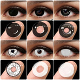 GETADME 코스프레 lentes de contato coloridas para olhos anime lente de olho 1 par branco preto lentes lentes para olhos cor lente de contato cosmética