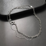 Getadme-Y2K Star Zircon Pendant Necklace for Women Luxury Sweet Cool Girl Punk Heart Clavicle Chain New Fashion Jewelry Party Gift