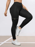GETADME 1/3 PCS Washed Print Work Pocket Women Leggings Elastic Butt Lifting Fitness Tights 2025 New Athletic Pants Fashion Streetwear