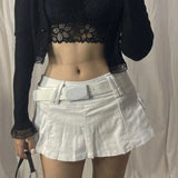 Jupe courte gothique pastel taille basse GETADME, noire, à poches et patchwork, style trapèze, look vintage Harajuku streetwear y2k