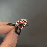 GETADME Y2K Crystal Rings Kpop Heart Adjustable Ring Irregular Geometry Punk Vintage Rings Set for Women Girls New Fashion Jewelry