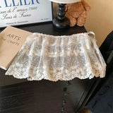 GETADME Lace Mini Skirts Women Elegant Sweet Lolita Short Skirts High Waist Y2k Streetwear Ruffle Skirts Lace Trim Butt Curtain Skirt