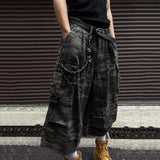 Getadme Camouflage Work Men Shorts Cargo Darkwear Pocket Design Casual New Fashion Male Wide Leg Trousers
