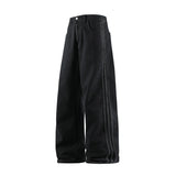 GETADME Man Pants Jeans Baggy Jeans Loose Fit Straight Leg High Street Casual Trousers For Men Spring Autumn Trendy Wide Leg