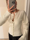 GETADME Pink Twist Cotton Long Sleeve Knitted Cardigan Women Simple Button Casual Preppy Style Jumper Sweet Cute Simple Sweater Top New