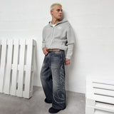 GETADME Y2k Heritage Baggy Jeans Vintage Washed Embroidery Men Women Denim Pants Harajuku High Street Classic Streetwear Casual Jeans