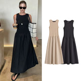 GETADME Dresses Summer Women's 2025 New Chic Slim Simple Elegant Holiday Dress Street Women's Comfortable Youth Dress
