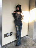GETADME Tonngirls 2000s Japanese Jeans Pants Women Low Waist Denim Pant Streetwear American Retro Y2k Trousers Jeans Slim E-girls Jeans