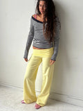 GETADME Womens Y2k Wide Leg Sweatpants for Women Fold Over Low Rise Flare Yoga Lounge Pants Back to School Clothes for Teen Girls ﻿