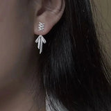 New Design Vintage Light Luxury Exquisite White Bow Stud Earrings For Women Fashion Cute Metal Gothic Jewelry Party Accessories