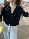 GETADME Women Summer New Cardigan Korean Elegant Knitted Long Sleeve Female Casual Sweater Tanks Fashion New Slim Ladies Casual Tops