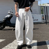GETADME Men's Baggy Lantern Wide Leg Jeans Vintage Washed Denim Pants Loose Streetwear Casual Trousers for Spring Autumn Daily Outdoor