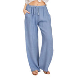 GETADME Women's simple soild-color drawstring casual pants,They are loose,trendy,straight-tube style,lazy and comfortable.