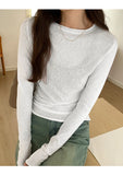 GETADME Spring Autumn T shirt Women Tops Solid Slim Fit Long Sleeve O Neck Tshirts Female Casual Streetwear High Quality Base Tees