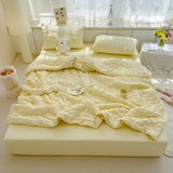 GETADME Thin Cool Breathable Summer Blanket Skin-friendly Lightweight Quilt Well-vetilated Single Double Seersucker Comforter Duvet Set