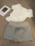 GETADME Casual Sleepwear Women Pajama Sets  Korean Piiama Summer Shorts Sets 2 Pieces Short Sleeve Night Wears Solid Home Suit 2025 New