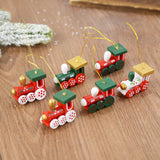 GETADME Wooden Train Pendants Christmas Tree Mini Hanging Doll Ornaments Decoration for Home 2025 Navidad Noel Xmas New Year 2025 Gifts