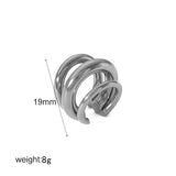 GETADME 인기 상품 18K 골드 컬러 스테인리스 스틸 다층 귀 클립 방수 금속 유니크 패션 트렌디 여성 선물