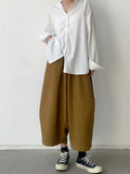 GETADME 2026 Autumn Casual Harem Pants Women Cotton High Waisted Trousers Retro Loose Bloomers Women's Oversize Pants Baggy Sweatpants