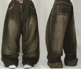 GETADME American Fashion Hip Hop Joker Oversized Jeans Women Street Y2K New Clearance Spot Hot Mopping Wide-leg Pants Unisex Loose Jeans