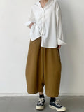 GETADME 2026 Autumn Casual Harem Pants Women Cotton High Waisted Trousers Retro Loose Bloomers Women's Oversize Pants Baggy Sweatpants