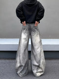 GETADME 2026 American Retro Y2K Streetwear Washed Grey Patchwork Baggy Jeans Pants For Men Clothing Wide Leg Long Trousers Ropa Hombre