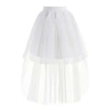 GETADME 여성 펑크 스커트 여성 고딕 튤 스커트 롱 스커트 볼 가운 블랙 메시 쇼 댄스 파티 스커트