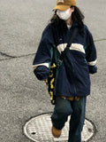 Getadme-Harajuku Zipper Cargo Varsity Jackets Women Y2K Vintage Patchwork Oversized Coats Retro Loose Casual Windbreaker Unisex