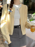 GETADME Women's Long Sleeve 2025 Cardigan O Neck Button Down Knit Lady Spring Autumn Knitted Single-breasted Cardigan Sweaters