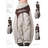 GETADME 스웨트 와이드 레그 팬츠 여성 봄 여름 블랙 디자인 센스 커브드 나이프 스트리트 힙합 댄스 팬츠 루즈하고 편안한 바지