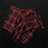 GETADME Unisex Layered A Line Wrap Skirt Hiphop Street Dance Checkered Hip Scarf Tie Up Asymmetrical Overskirt Shirt Extender