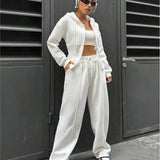 GETADME Spring Autumn New Two Piece Set 2025 Women's Trendy Hooded Cardigan Slim Casual Two Piece Set Woman Outfits Conjuntos Feminino