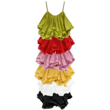 GETADME Lightweight Chiffon Spaghetti Strap Crop Top Women's Summer Ruffled Flowy Short Cami Casual Daily Party Tanks Sleeveless Blouse