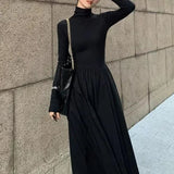 GETADME Chic Hepburn Style Women's Dress Knee-Length Base Layer Inner Wear Long Skirt Spring Fashion Korean Version Slimming Dress