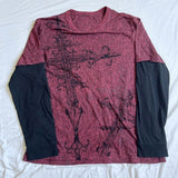 Getadme-Y2K Grunge Emo Vintage T-shirt 2000s Cross Cyber Goth Patchwork Long Sleeve Tees E-girl Gothic Harajuku Loose Tops Women Men