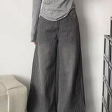 GETADME Striped Vintage Loose Jeans High Waist Streetwear Harajuku Women Casual Denim Pants American Retro Fall Winter Wide Leg Trouser