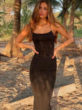 GETADME Cryptographic Sexy Backless Bandage Maxi Dress for Women Summer Holiday Fashion Elegant Sleeveless Club Party Dresses Vestido