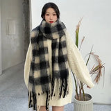 Getadme New Fashion Winter Plaid Scarf Female Autumn and Winter Everything New casual Classic Imitation Cashmere Plaid Sha
